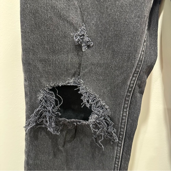 Abercrombie and Fitch The Dad High Rise Distressed Black Straight Leg Jeans 27 - Picture 7 of 16